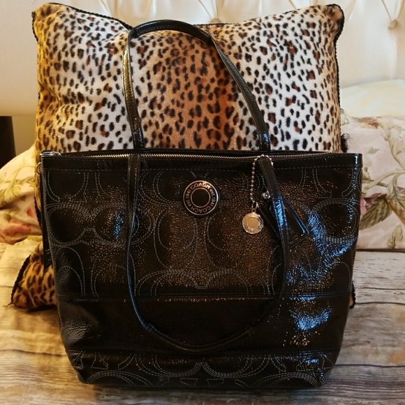 Coach Handbags - Coach Black Patent Shoulder Bag